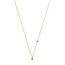Silver vermeil TOUS New Motif Necklace with chrome diopside bear
