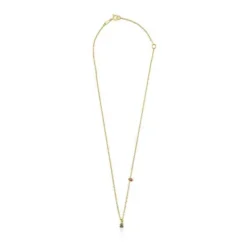 Silver vermeil TOUS New Motif Necklace with chrome diopside bear