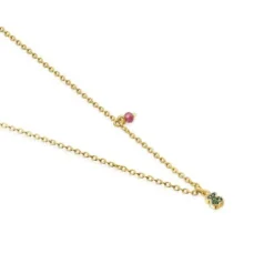 Silver vermeil TOUS New Motif Necklace with chrome diopside bear