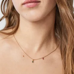 Silver vermeil TOUS New Motif Necklace with chrome diopside bear