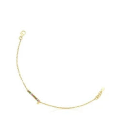 Silver Vermeil TOUS Straight Bracelet with gemstones