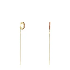 Silver vermeil TOUS Straight Earcuff earrings with rhodolites