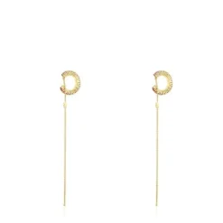Silver vermeil TOUS Straight Earcuff earrings with rhodolites