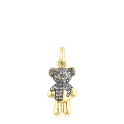 Silver vermeil TOUS Teddy Bear Splash Pendant with iolite
