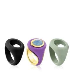 Silver vermeil Virtual Garden Signet ring set with chalcedony