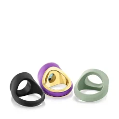 Silver vermeil Virtual Garden Signet ring set with chalcedony