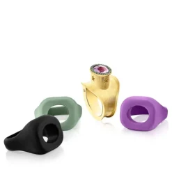 Silver vermeil Virtual Garden Signet ring set with amethyst