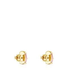 Silver vermeil Virtual Garden Earrings with rhodonite