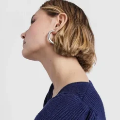 Silver Warm Hoop earrings