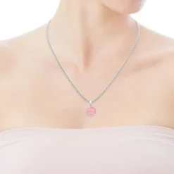Silver with Enamel Medallions Respect & Smile Pendant
