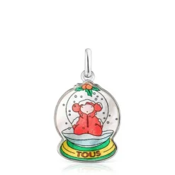 Silver Xmas Collection snow ball Pendant with mother-of-pearl