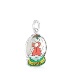 Silver Xmas Collection snow ball Pendant with mother-of-pearl