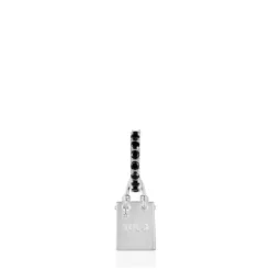 Single silver earring with motif Medallions