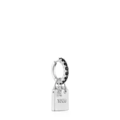 Single silver earring with motif Medallions