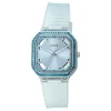 Sky-blue-colored steel Analogue watch with zirconias Gleam Fresh