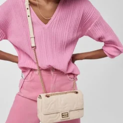 Small beige Kaos Dream Crossbody bag with flap