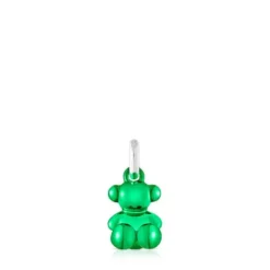 Small Bold Bear green steel bear Pendant