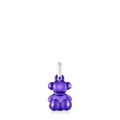 Small Bold Bear lilac steel bear Pendant