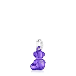 Small Bold Bear lilac steel bear Pendant