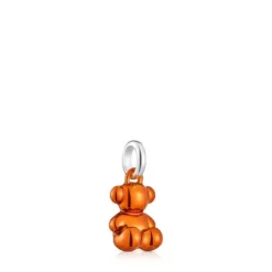 Small Bold Bear orange steel bear Pendant