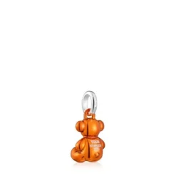 Small Bold Bear orange steel bear Pendant