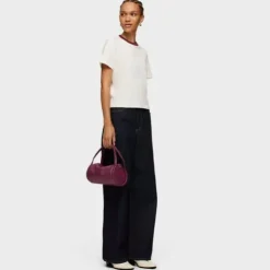 Small burgundy leather Duffel bag TOUS Miranda