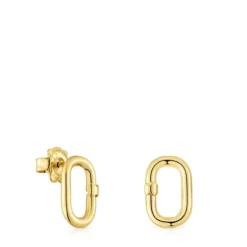 Small Earrings with 18kt gold plating over silver Hold Oval