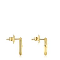 Small Earrings with 18kt gold plating over silver Hold Oval