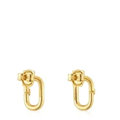 Small Earrings with 18kt gold plating over silver Hold Oval