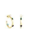 Small Glory Earrings in Silver Vermeil with Gemstones
