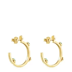 Small Glory Earrings in Silver Vermeil with Gemstones