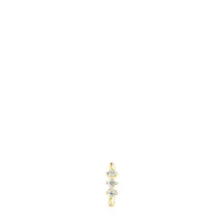 Small gold Strip hoop earring with diamonds Les Classiques