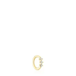 Small gold Strip hoop earring with diamonds Les Classiques