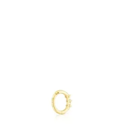 Small gold Strip hoop earring with diamonds Les Classiques