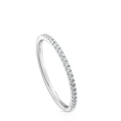 Small Half eternity ring in white gold with diamonds Les Classiques