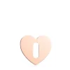 Small Hold Metal Rose Silver Vermeil Heart Pendant