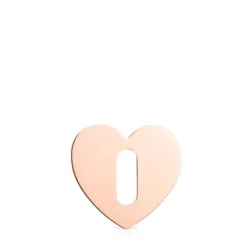 Small Hold Metal Rose Silver Vermeil Heart Pendant