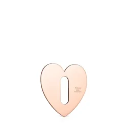 Small Hold Metal Rose Silver Vermeil Heart Pendant