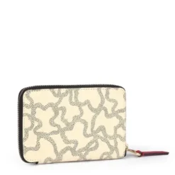 Small Kaos Icon Wallet in Multi Beige - Red