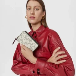 Small Kaos Icon Wallet in Multi Beige - Red