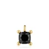 Small 18kt gold plating over silver bear Pendant with onyx Color Black