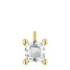 Small 18kt gold plating over silver and rock crystal quartz Pendant Color White