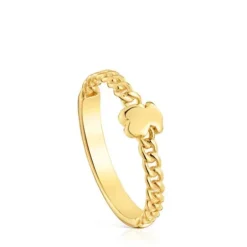 Small 18kt gold plating over silver bear Ring Bold Motif
