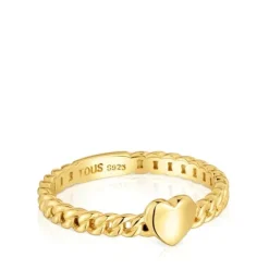 Small 18kt gold plating over silver heart Ring Bold Motif