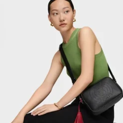 Small leather black Leissa crossbody bag