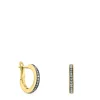 Small Nocturne disc Earrings in Silver Vermeil with Diamonds