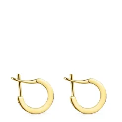Small Nocturne disc Earrings in Silver Vermeil with Diamonds