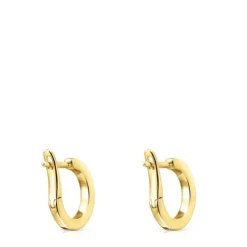 Small Nocturne disc Earrings in Silver Vermeil with Diamonds