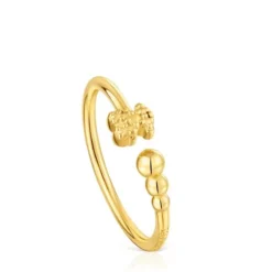 Small open Ring with 18kt gold plating over silver and motifs TOUS Grain