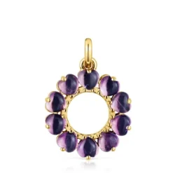Small Pendant with 18kt gold plating over silver and amethyst Sugar Party